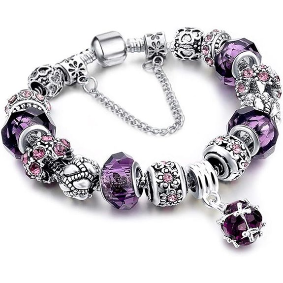 MUERDOU Mother Charms Bracelet with Murano Beads