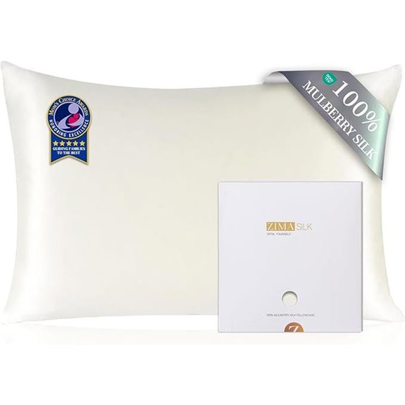 ZIMASILK 100% Mulberry Silk Pillowcase Queen Ivory