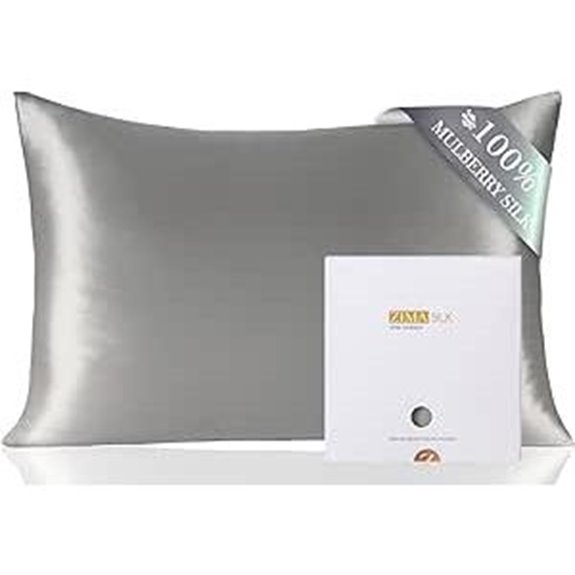 ZIMASILK 100% Mulberry Silk Pillowcase Queen Gray