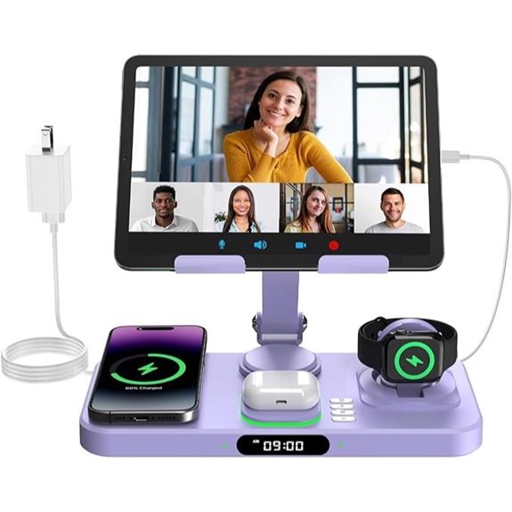 6-in-1 Wireless Charger with Clock and Light