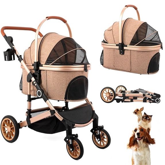 3-in-1 Pet Stroller for Medium Dogs and Cats