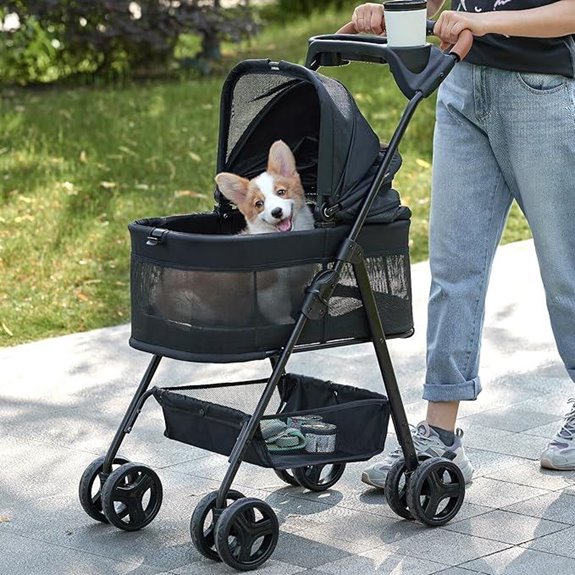 3-in-1 Pet Stroller with Removable Carrier