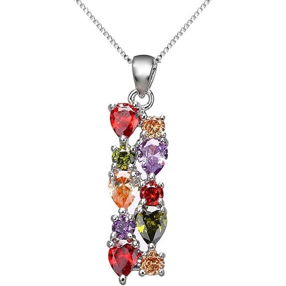 Hermosa Multi-Gemstone Sterling Silver Pendant Necklace