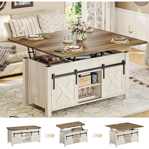 SEDETA 4-in-1 Lift-Top Coffee & Dining Table