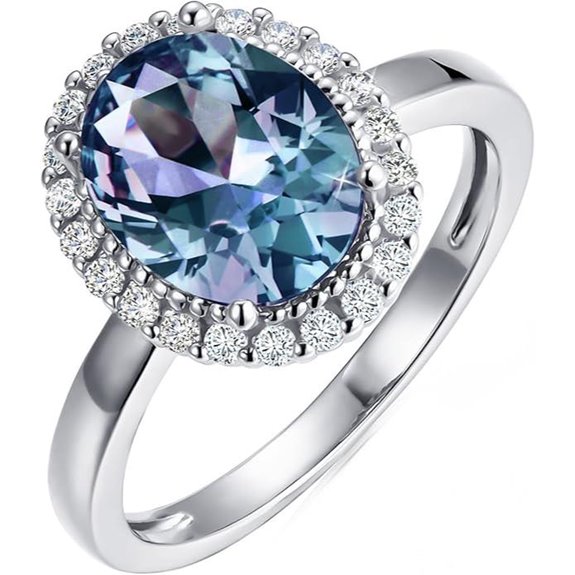 Alexandrite Silver Ring with Multi-Shape Stones