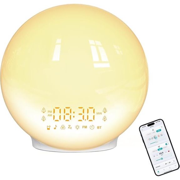 Smart Sunrise Alarm Clock with 4 Alarms and Natural Sounds