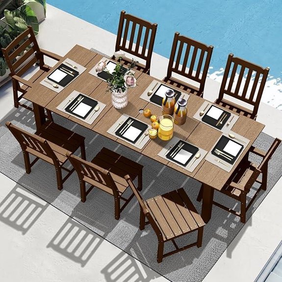 LOUNZY 9-Piece Patio Dining Set with 8 Chairs