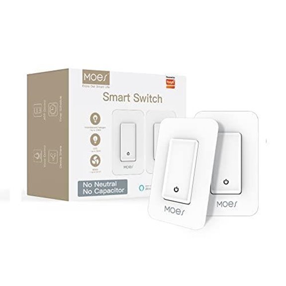 Smart Light Switch No Neutral 2 Pack