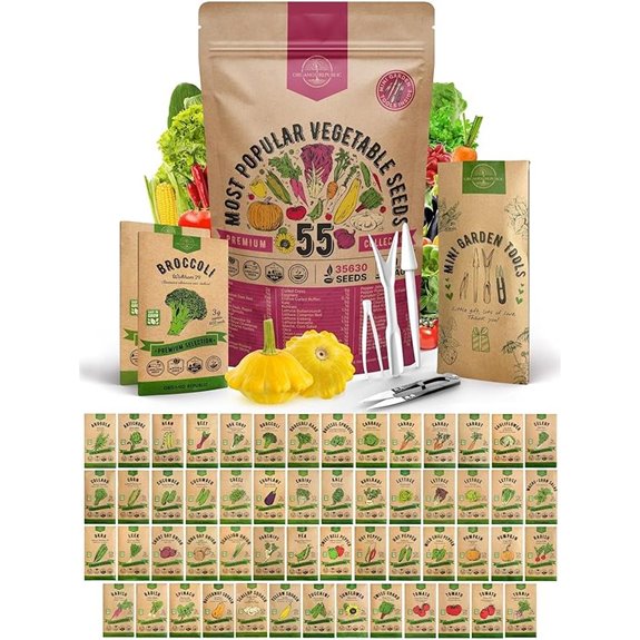 55 Vegetable Seeds Variety Pack Non-GMO Heirloom Seeds
