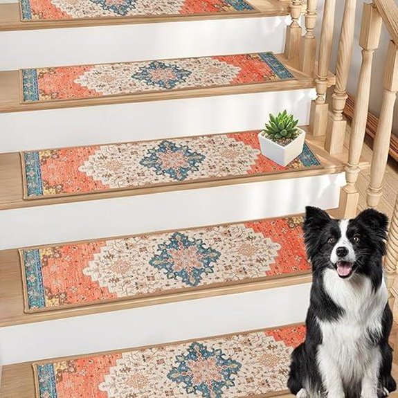 Bohemian Non-Slip Stair Treads for Wooden Steps