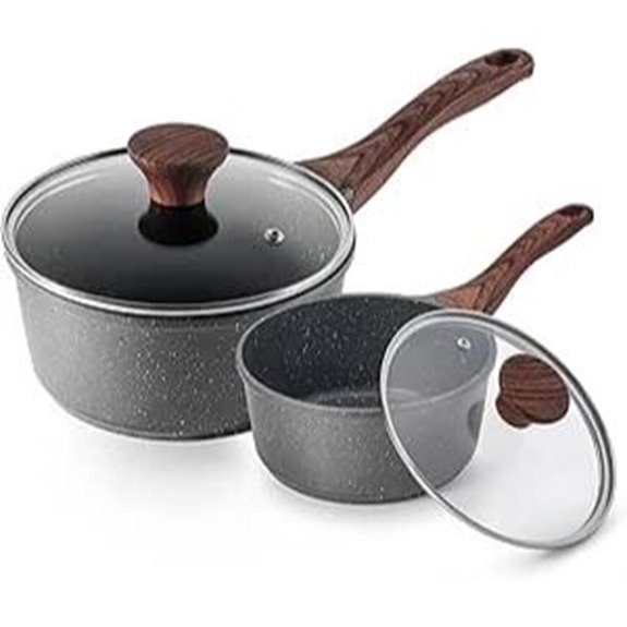SENSARTE Nonstick Sauce Pan Set with Lids