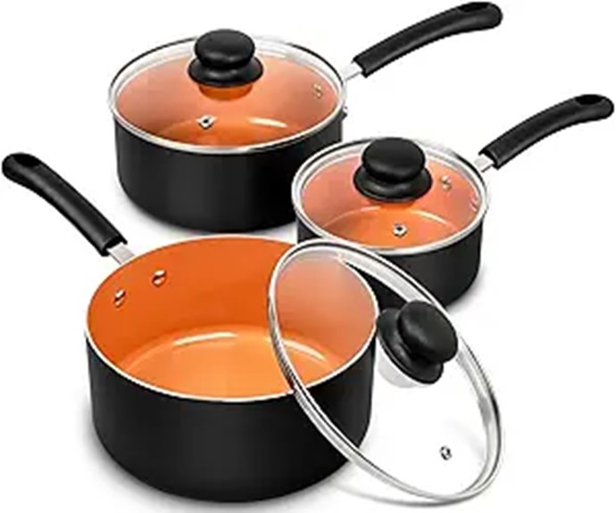 Michelangelo Nonstick Sauce Pan Set with Lids