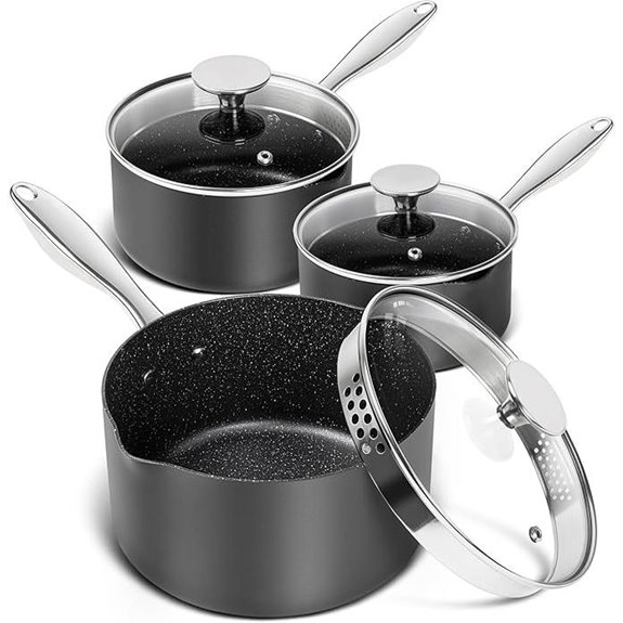 MICHELANGELO Nonstick Saucepan Set with Lids