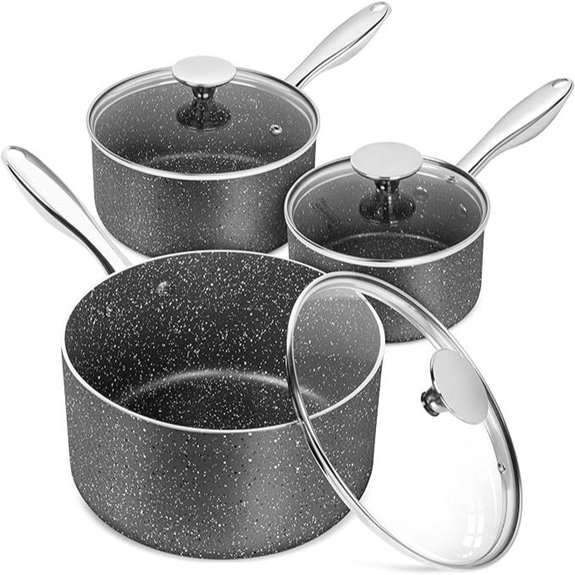 MICHELANGELO Nonstick Saucepan Set with Lids