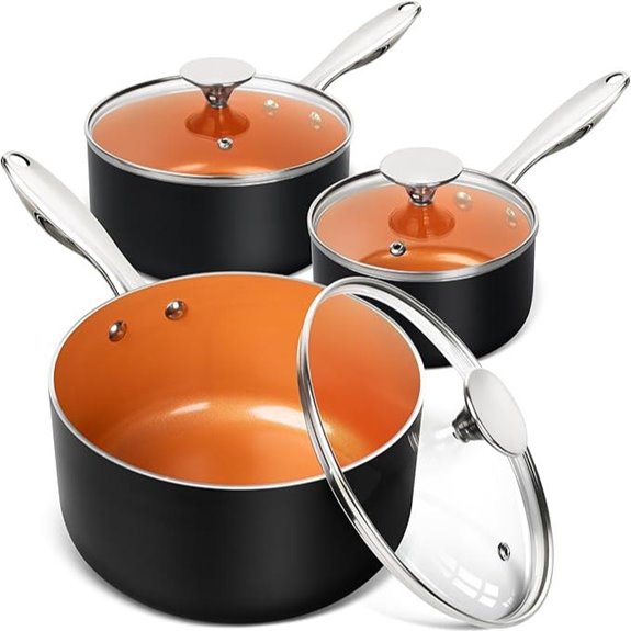 MICHELANGELO Nonstick Saucepan Set with Lids