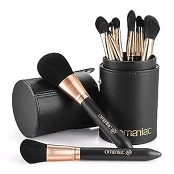 OMANIAC 12-Piece Makeup Brush Set with Case