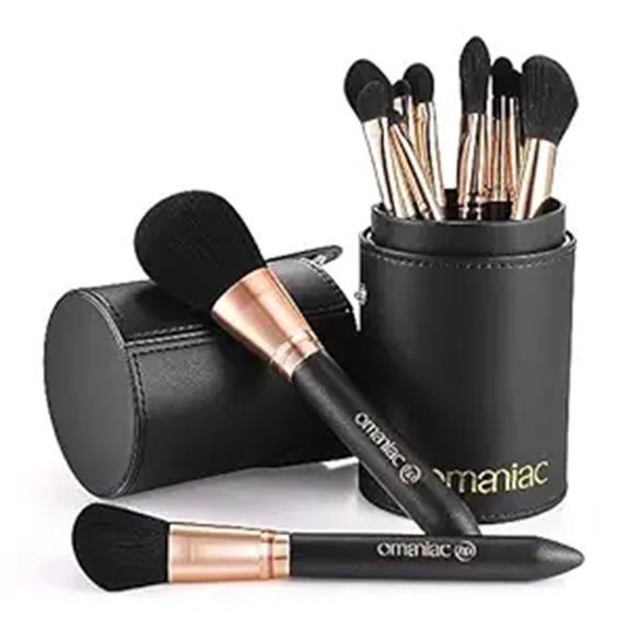 OMANIAC 12-Piece Makeup Brush Set with Case