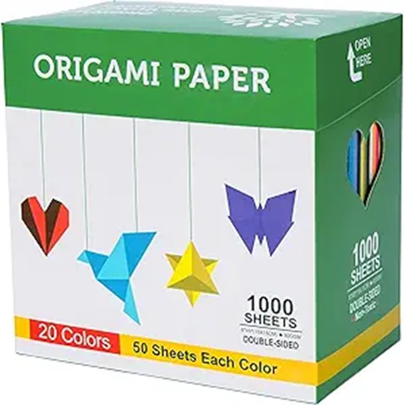 BUBU Origami Paper Kit 1000 Sheets 20 Colors