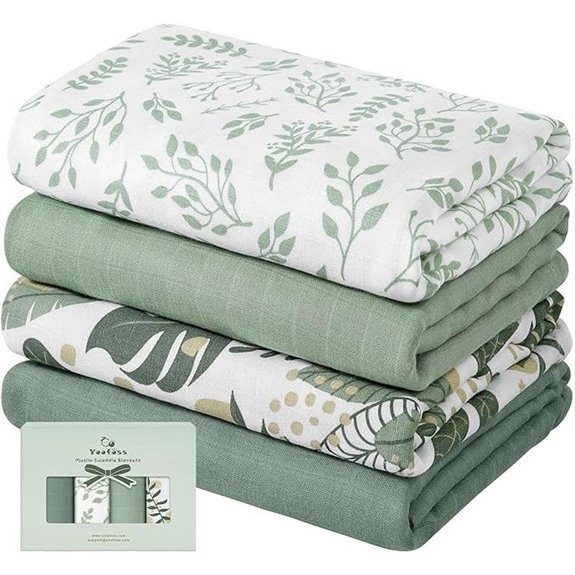 Yoofoss Organic Muslin Swaddle Blankets for Babies