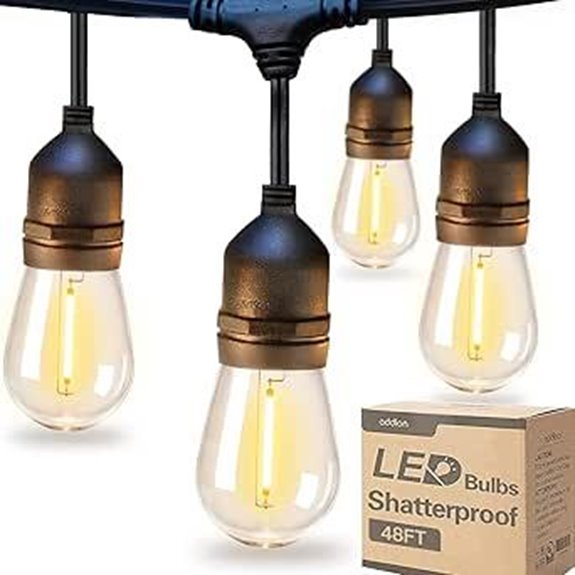 Addlon Outdoor LED String Lights with Edison Bulbs