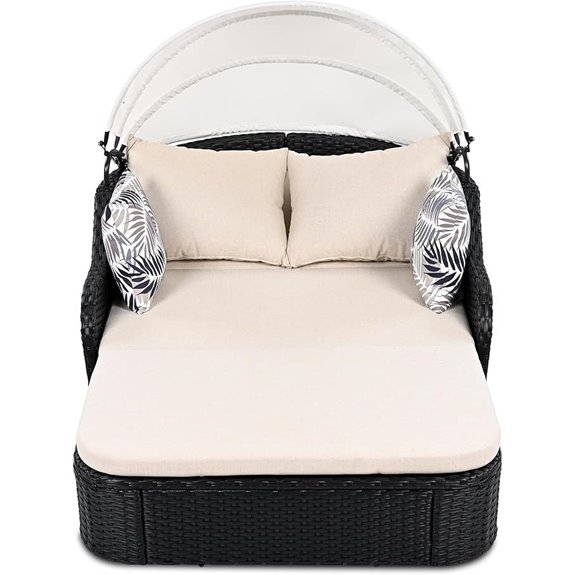 Outdoor Patio Daybed with Canopy and Cushions