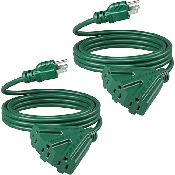 DEWENWILS Outdoor Tri-Tap Extension Cord (Pack of 2)