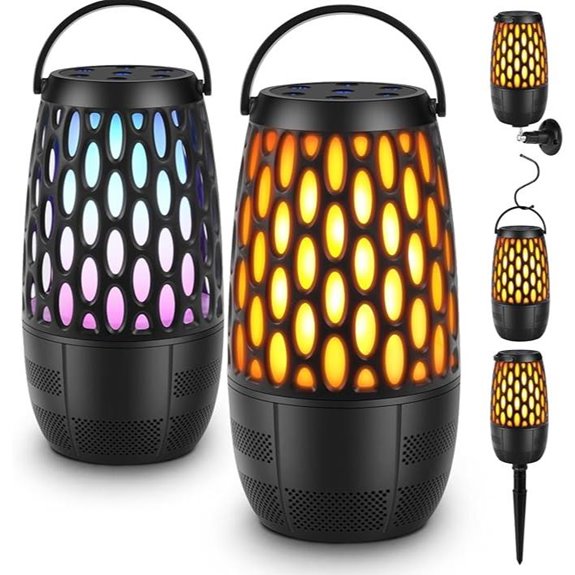 Waterproof Bluetooth Outdoor Speakers with Lights (2 Pack)