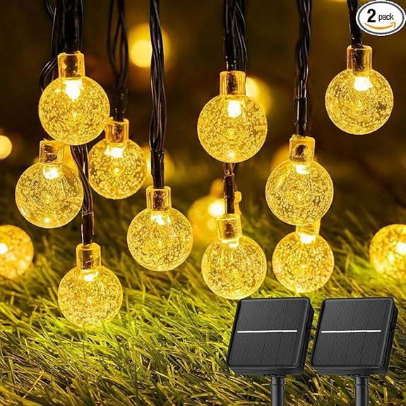 Solar String Lights Outdoor Waterproof 2 Pack
