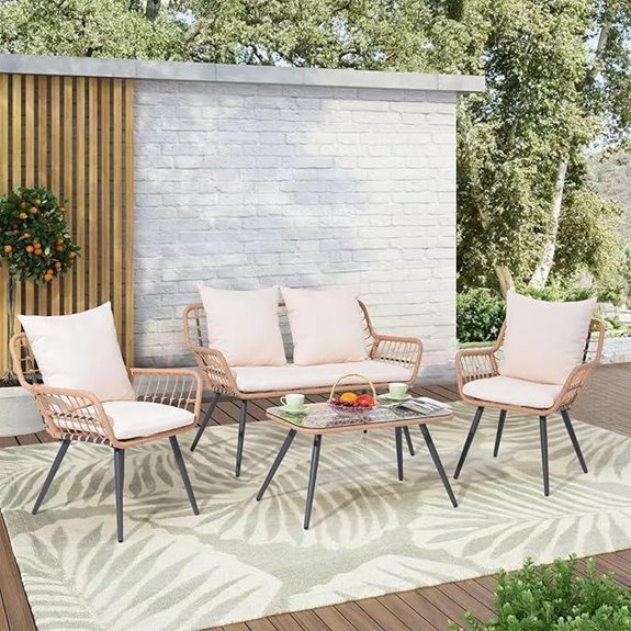 Verano Garden 4-Piece Outdoor Wicker Patio Set