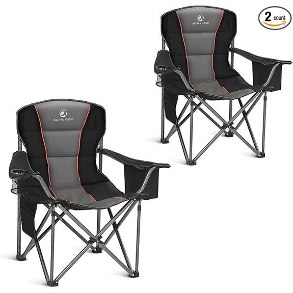 ALPHA CAMP Oversized Camping Folding Chair with Cup Holder
