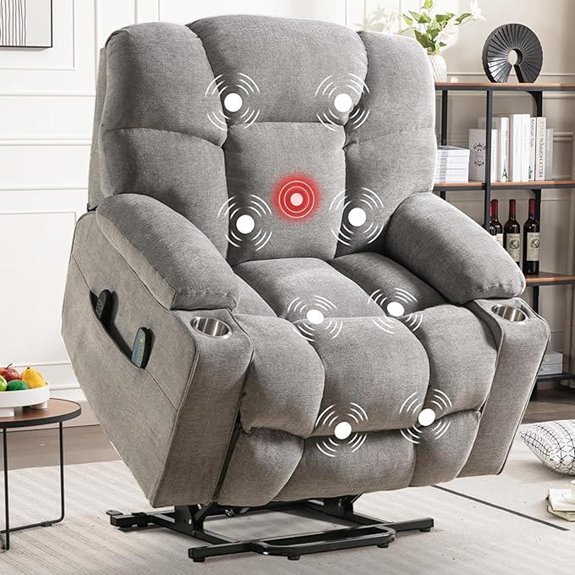 CANMOV Oversized Power Lift Recliner with Massage