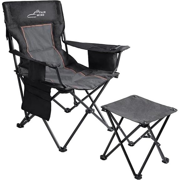 Fair Wind Oversized Padded Camping Chair with Footrest