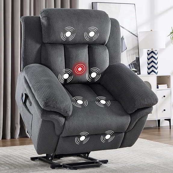 CANMOV Oversize Power Lift Recliner with Massage