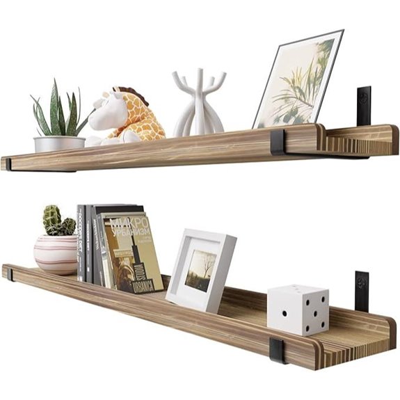 Set of 2 36-Inch Wooden Floating Shelves