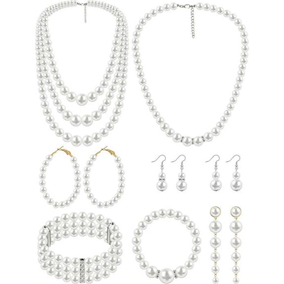 BBTO Pearl Necklace & Earring Set for Women