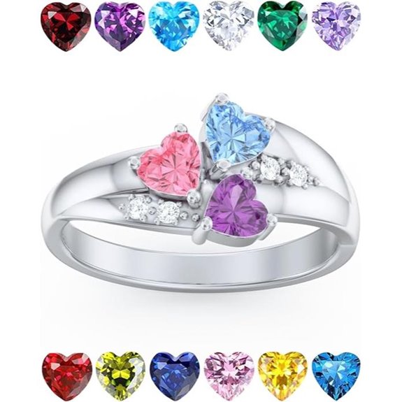 PaulaMax Personalized Mothers Ring with Birthstones