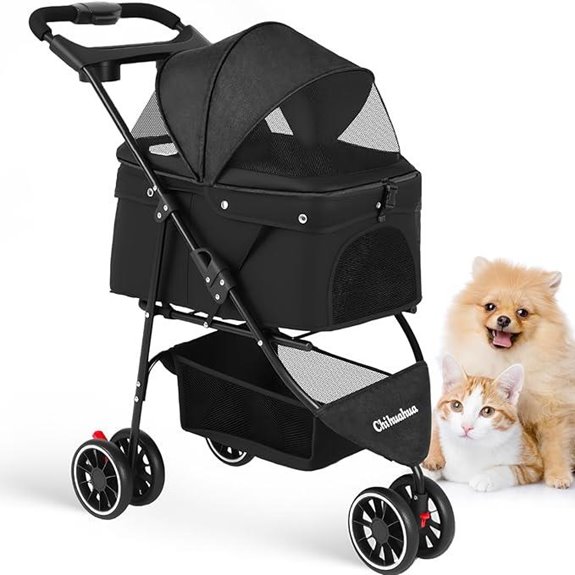 Pet Stroller for Small Medium Dogs & Cats