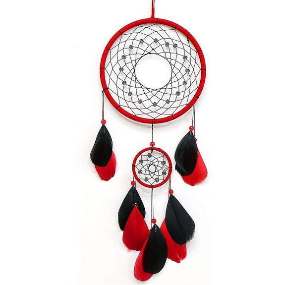 Tellpet Red Dream Catcher Wall Decor