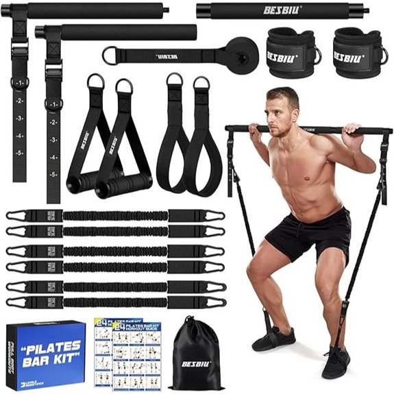 Pilates Bar Kit with Heavy Resistance Bands