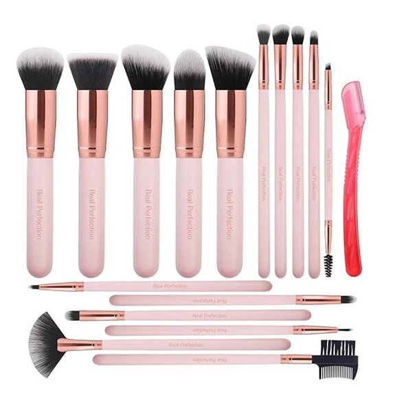 Real Perfection 16-Piece Makeup Brush Set (Pink)