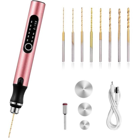 3-Speed Cordless Mini Drill Set with Bits (Pink)
