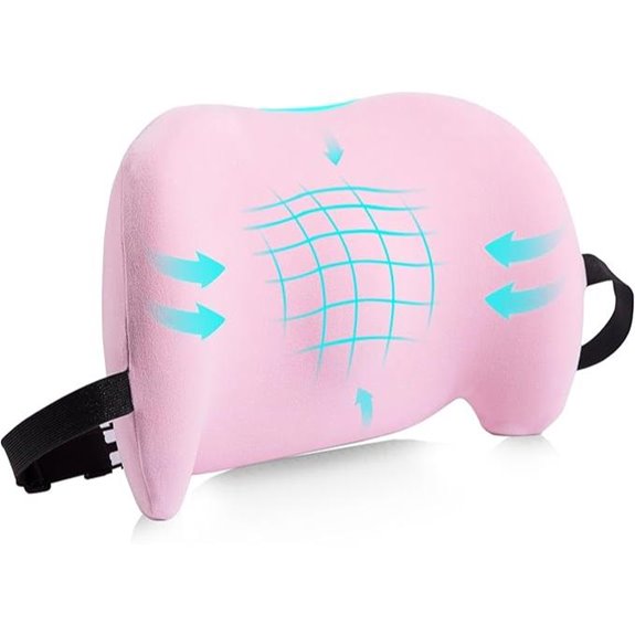 Pink Lumbar Support Pillow for Office and Car