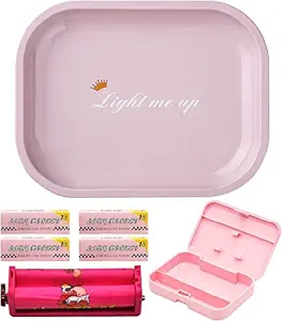 Pink Rolling Paper Kit with Tray and Storage