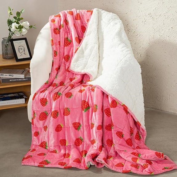 Aemicion Queen Weighted Blanket 15 lbs Pink Strawberry