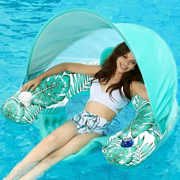 Jasonwell Pool Float with Canopy and Cup Holders