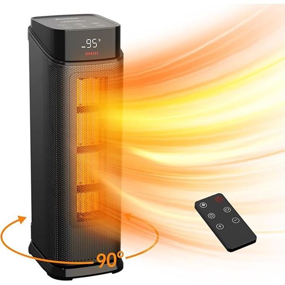 BREEZOME 1500W Portable Electric Space Heater with Remote
