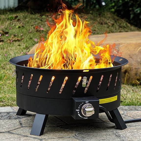 22-inch Portable Propane Fire Pit for Outdoors