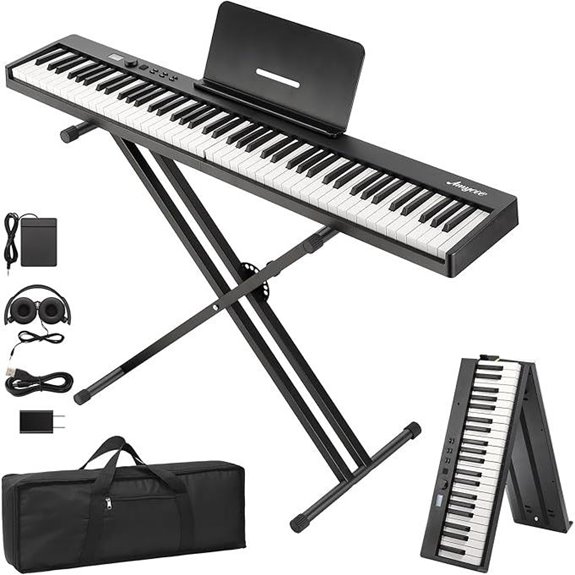 88-Key Portable Folding Electric Piano with Accessories