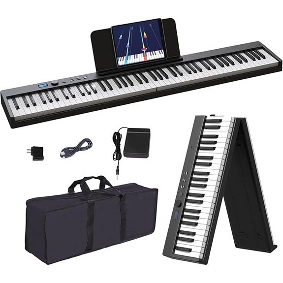 KONIX Foldable 88-Key Portable Electronic Piano Keyboard