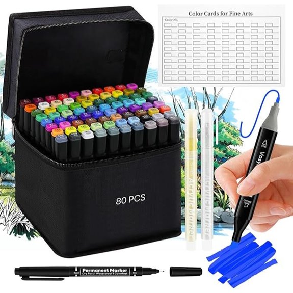 Alcohol Markers Set with Carrying Case